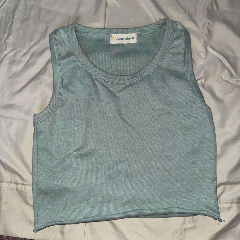 Ocean Drive Seafoam Green Tank Top